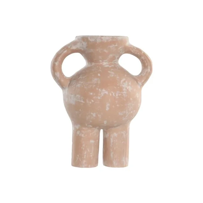 Jarrón home esprit marrón claro terracota estilo artesanal 24 x 17 x 31 cm