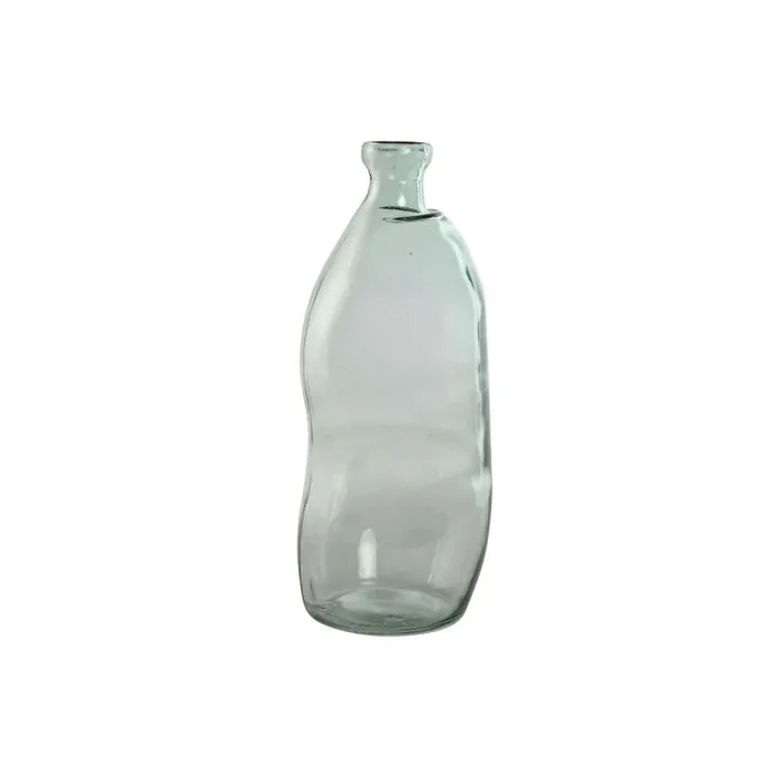 Jarrón home esprit verde turquesa cristal 13 x 13 x 35 cm