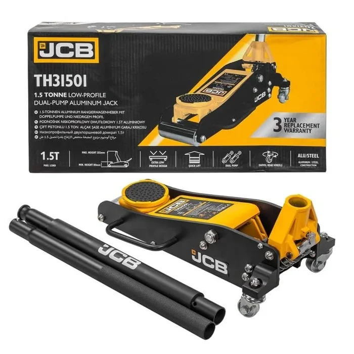 JCB Gato hidráulico con revestimiento de goma, 1,5 t min/altura máxima 85/355 mm