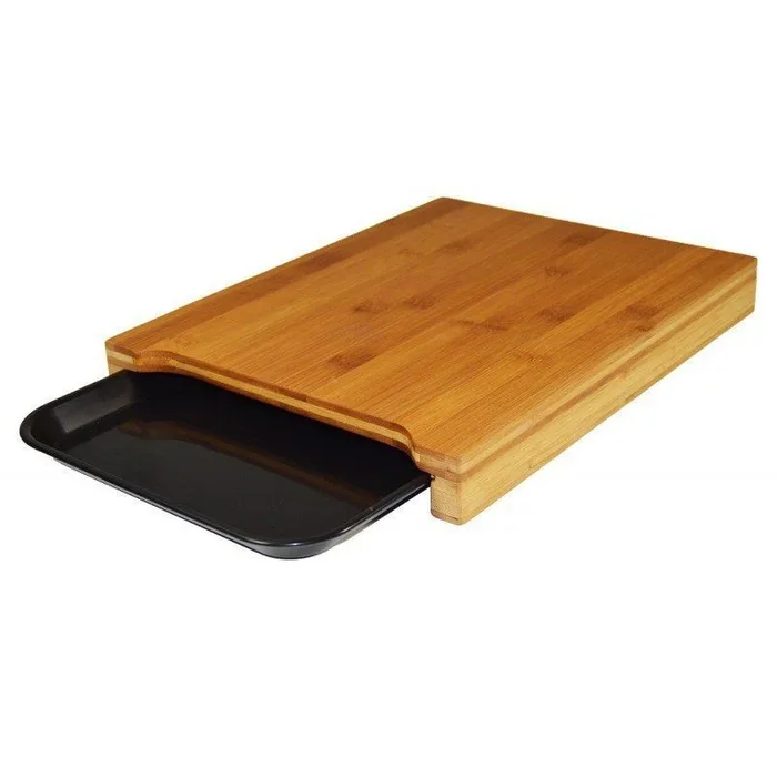 Jocca tabla de bambu para cortar con bandeja – medidas tabla 35.7×27.4x4cm, bandeja 35x24x2 cm
