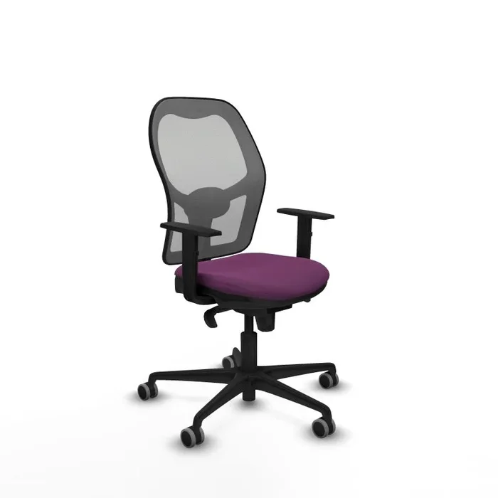 Jorquera sincro malla gris similpiel morado brazos 1D base nailon ruedas 65mm engomada