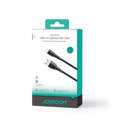 JOYROOM SA32-AL3 Starry Series – Cable de datos de carga rápida 3A (USB-A a Lightning), 1 m, color negro