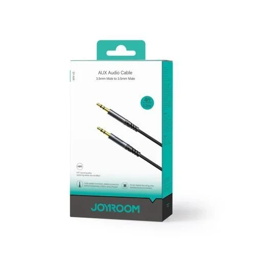 JOYROOM SY-A08 – Cable de audio AUX macho de 3,5 mm a 3,5 mm macho macho de 1,2 metros de longitud, color negro
