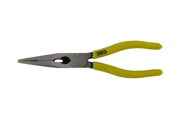Juco SZ008 – Pinzas largas rectas pulidas, 200mm, ideales para trabajos de precisión, duraderas y resistentes.