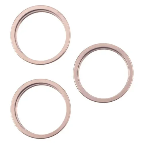Juego de 3 Protectores de Metal Cámara Trasera Apple iPhone 16 Pro Anillo Protector Exterior (Dorado)