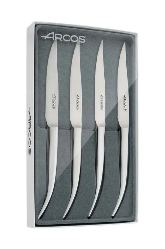Juego de 4 Cuchillos Chuletero The Origin Monoblock ARCOS – Precisión y durabilidad para cada corte