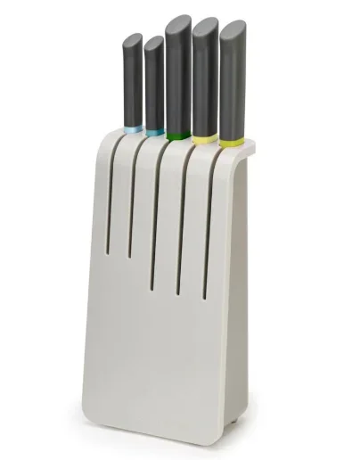 Juego de 5 cuchillos en bloque Joseph Joseph Duo, diseño moderno y funcional, ideal para cortar con precisión, resistentes y prácticos, perfecto para tu cocina, color elegante