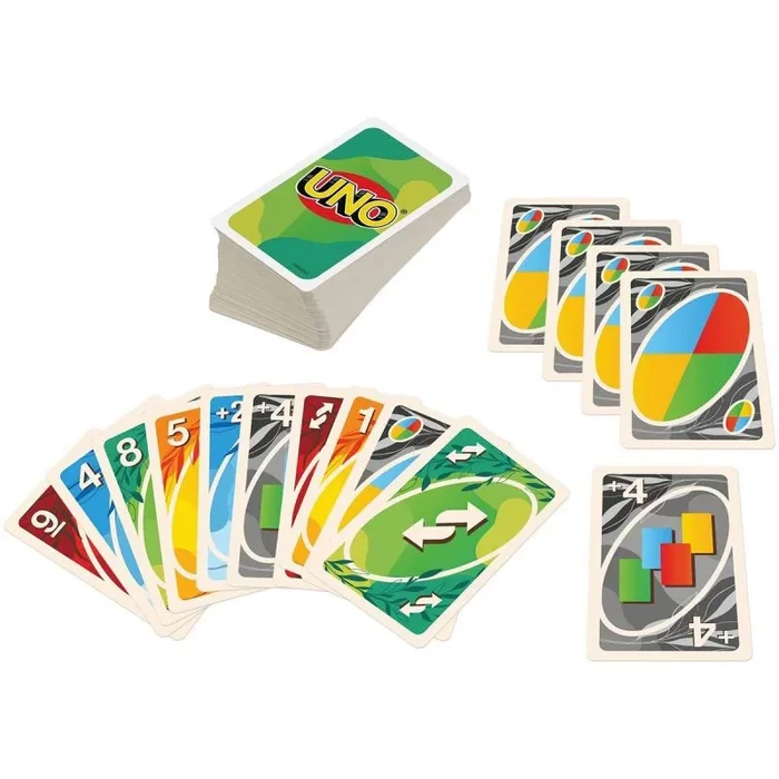Juego de cartas uno papel sostenible