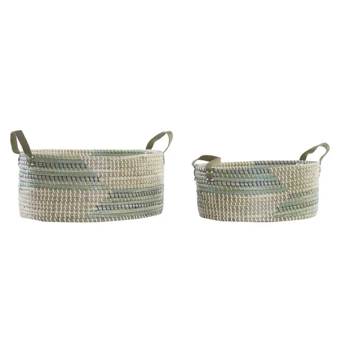 Juego de cestas dkd home decor tropical (45 x 35 x 18 cm)