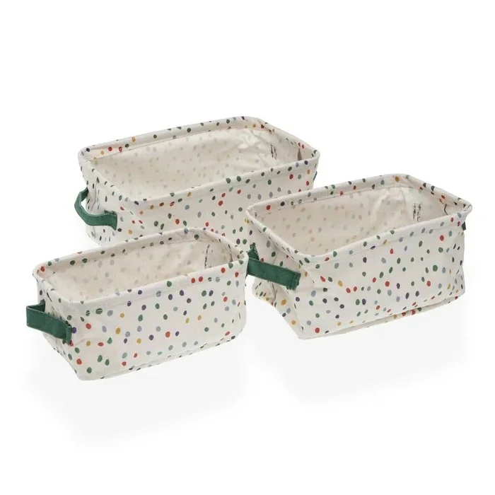 Juego de Cestas Versa Dotty Textil 18 x 14 x 28 cm – Marca: Versa – EAN: 8420327571328
