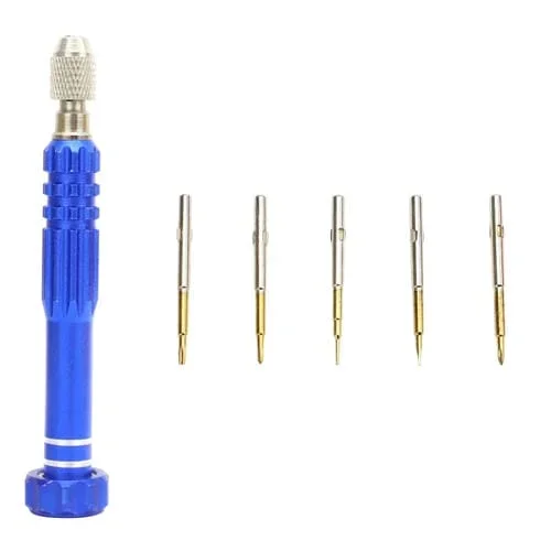 Juego de Destornilladores Jf-6688 Estilo Bolígrafo Multiusos Metal 5 en 1 Reparación de Phones (Azul)