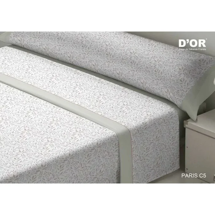 Juego de sábanas d’or paris gris cama de 150 franela