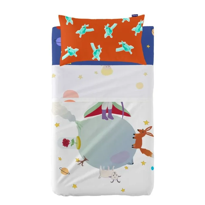 Juego de sábanas happyfriday le petit prince multicolor cuna de bebé 2 piezas