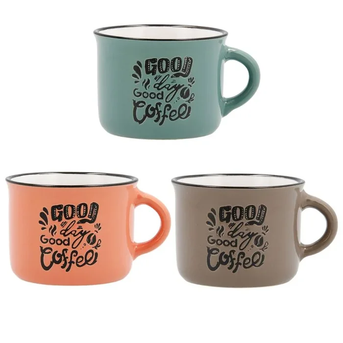 Juego de tazas quid frappe deco cerámica 80 ml multicolor