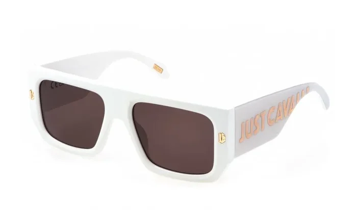 JUST CAVALLI SJC098V Gafas, Shiny White Snow, 56 Unisex Adulto