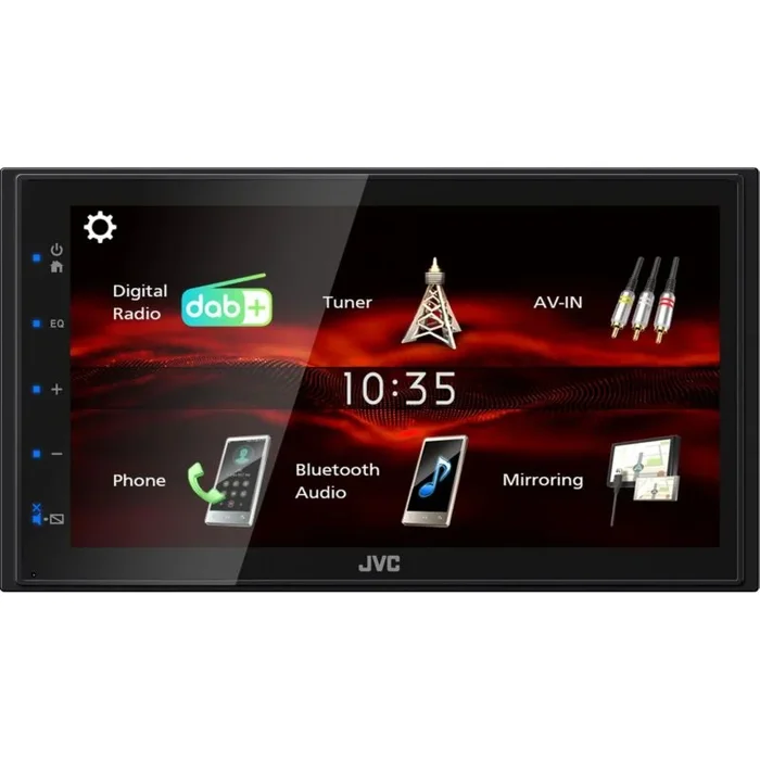 JVC KW-M180DBT – Receptor Multimedia AV Digital de 17,3 cm (6,8″) con Arranque rápido y USB Android (4x45W, DSP, Dab+/FM, BT, 3 pre-Salidas 2V, USB, Control iPod/iPhone)