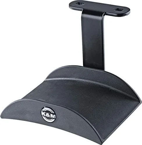 K&M 16330 soporte para auriculares negro, en acero – Práctico estante para montar debajo de la mesa – ubicación voluminosa y discreta