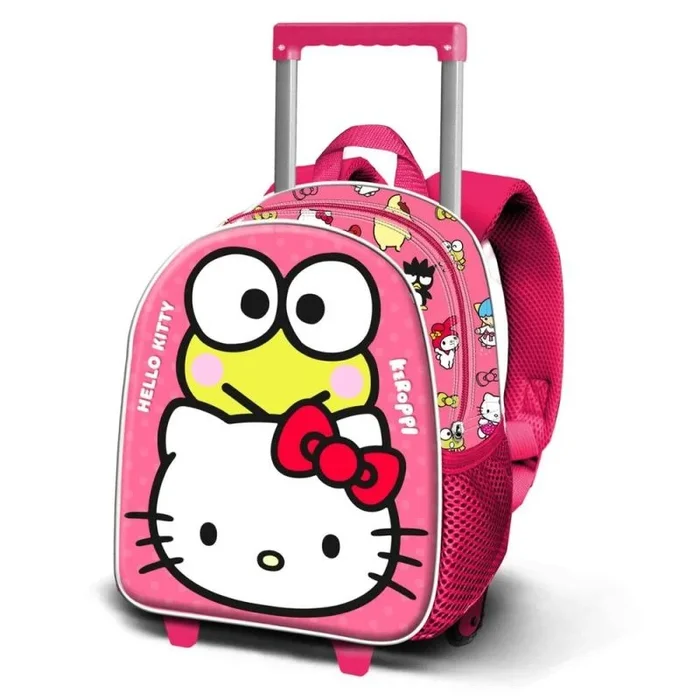 Karactermania Sanrio Hello Kitty Funny-Mochila 3D con Ruedas Pequeña, Rosa, 26 x 34 cm, Capacidad 7 L