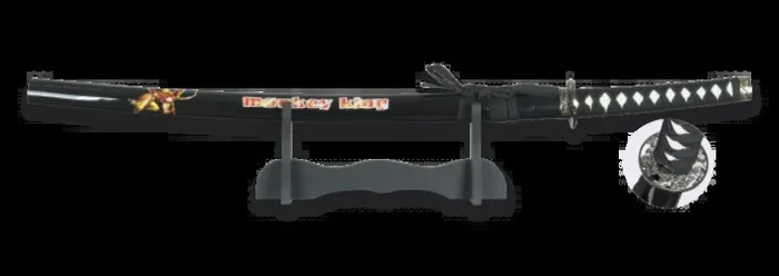 Katana Individual Tole10 Monkey King.con hoja de carbono de 67,5 cm y peana 32224