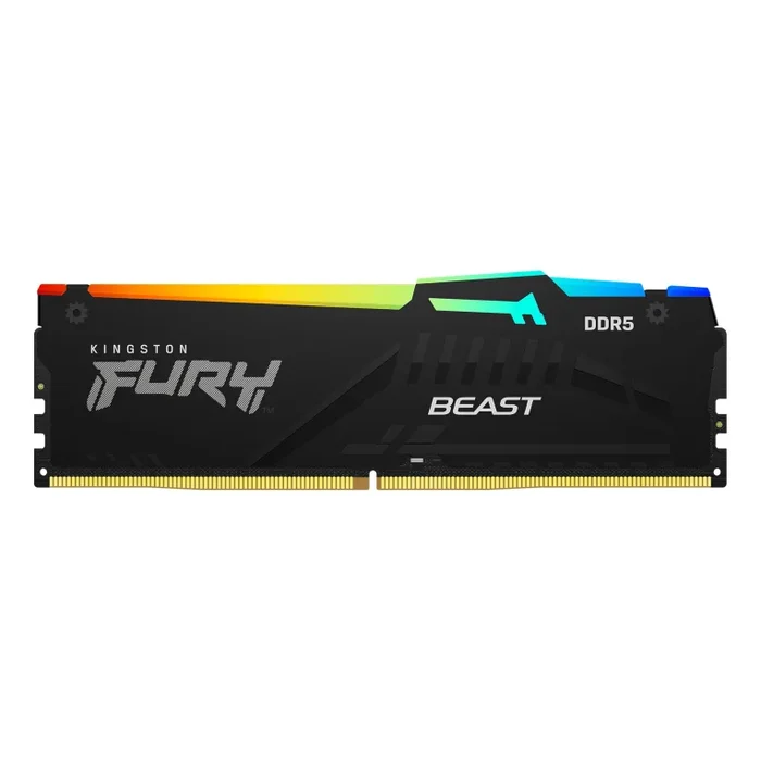 Kingston Fury Beast DDR5 RGB 16GB 5200MT/s DDR5 CL40 DIMM Desktop Gaming Memory Single Module – KF552C40BBA-16