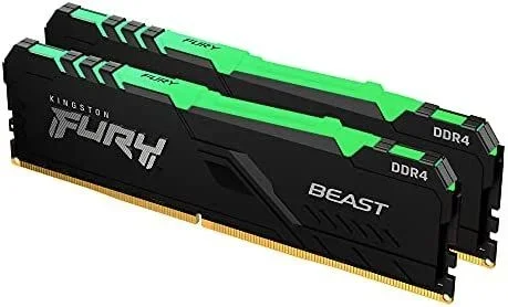 Kingston FURY Beast RGB 16GB (2x8GB) 2666MHz DDR4 CL16 Memoria para Ordenadores de sobremesa Kit de 2 KF426C16BBAK2/16