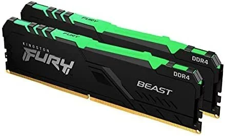 Kingston FURY Beast RGB 64GB (2x32GB) 2666MHz DDR4 CL16 Memoria para Ordenadores de sobremesa Kit de 2 KF426C16BBAK2/64