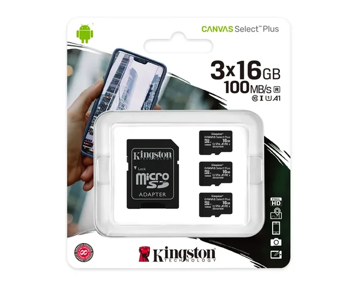 Kingston Technology Canvas Select Plus 16 GB MicroSDHC UHS-I Clase 10