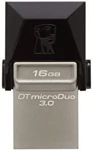 Kingston Technology DataTraveler 16GB microDuo 3.0 unidad flash USB USB Type-A / Micro-USB 3.2 Gen 1 (3.1 Gen 1) Negro