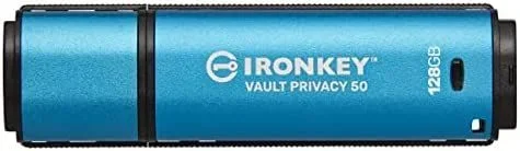 Kingston Technology IronKey Vault Privacy 50 unidad flash USB 128 GB USB tipo A 3.2 Gen 1 (3.1 Gen 1) Azul