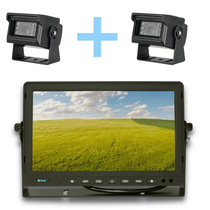 Kit de cámara trasera con monitor AHD 10,1″ Yatek + 2 cámaras 1080P para aparcamiento Yatek