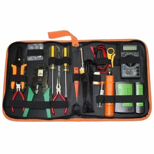 Kit de Red LAN Profesional Jakemy PS-P15 16 en 1 con Crimper, Pelacables, Cortador, Alicates y Destornillador