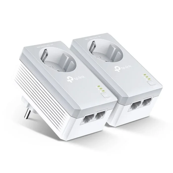 Kit inicial de adaptadores powerlines tp-link con enchufe incorporado 500 mbps av600