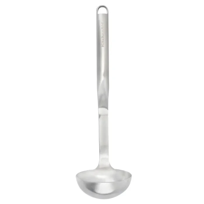 KitchenAid Cucharón de acero inoxidable de alta calidad, cuchara para servir sopa de metal