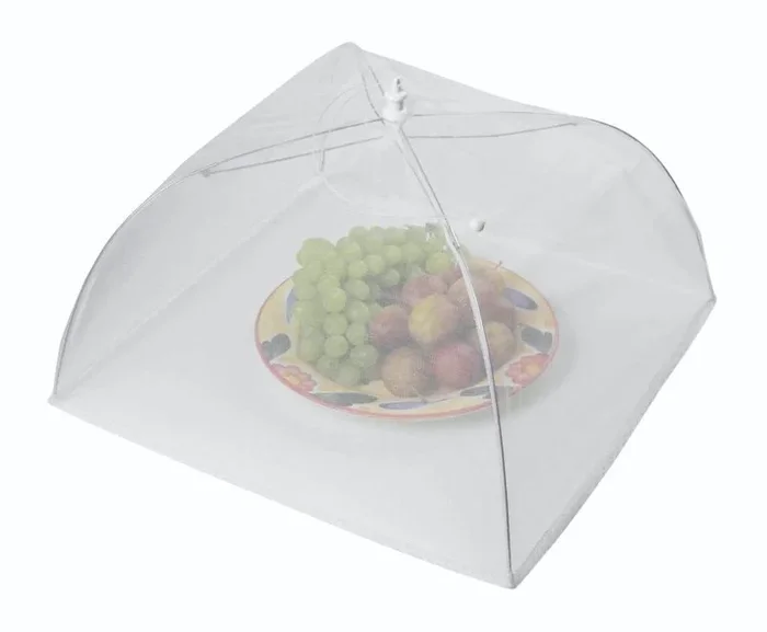 KitchenCraft Cubierta Protectora de Malla Plegable para Comida, 40,5 x 24 cm – Blanco