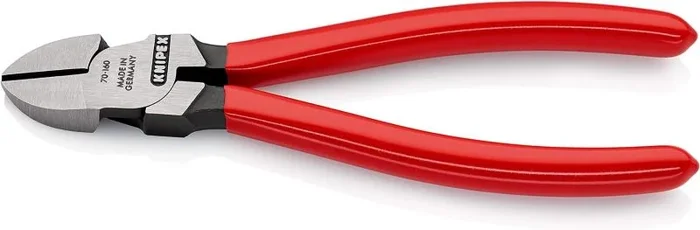 Knipex 7001160 Alicate de corte diagonal negro atramentado, recubiertos de plástico 160 mm