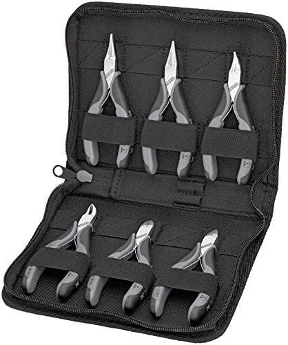 Knipex Estuche con alicates de electrónica con herramientas para trabajos en componentes electrónicos 220 mm 00 20 17
