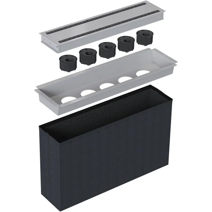 Kondator 935-K510 caja de tomacorriente Negro, Plata
