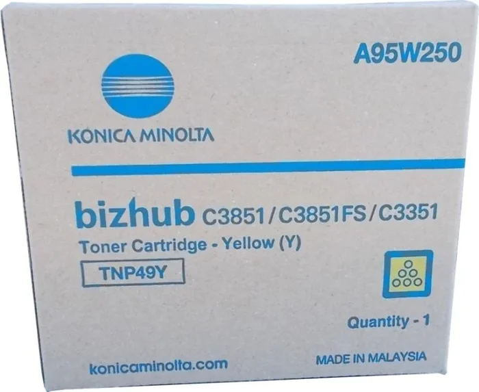 Konica minolta tnp49 amarillo cartucho de toner original – tnp49y/a95w250