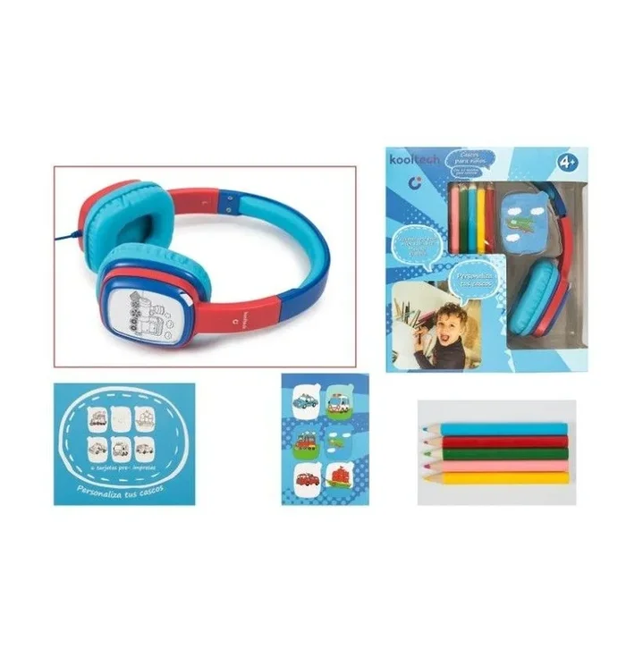 Kooltech Cascos NIÑOS Pinturas E Imagen KIDS4, Azul, Talla única