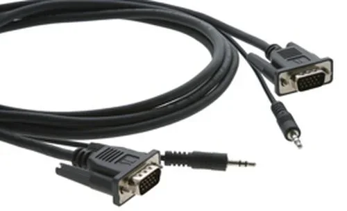 Kramer Electronics 15-pin HD + 3.5mm Audio Micro Cable 3 m VGA (D-Sub) + 3,5mm Negro