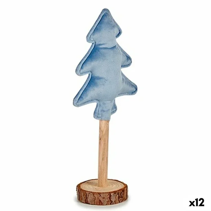 Krist+ Árbol de Navidad Poliéster Azul Madera 9,5 x 32 x 13 cm (12 Unidades)