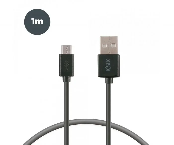 Ksix BXCUSB01 – Cable de datos y carga micro USB de 1 metro para smartphone, color negro