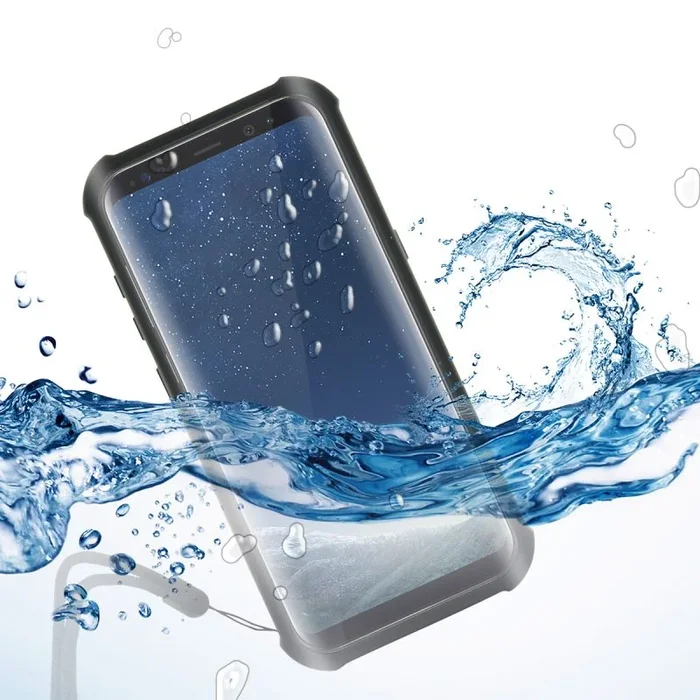 KSIX smart your tech Funda Sumergible para Galaxy S8, Semirrígida, Funda Resistente al Agua, Negro
