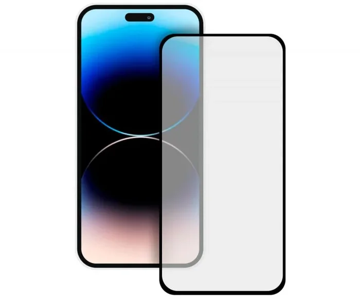 KSIX smart your tech Protector de Pantalla para iPhone 15 Plus, Vidrio Templado, Doble Adhesivo Pantalla y Bordes, Borde Negro