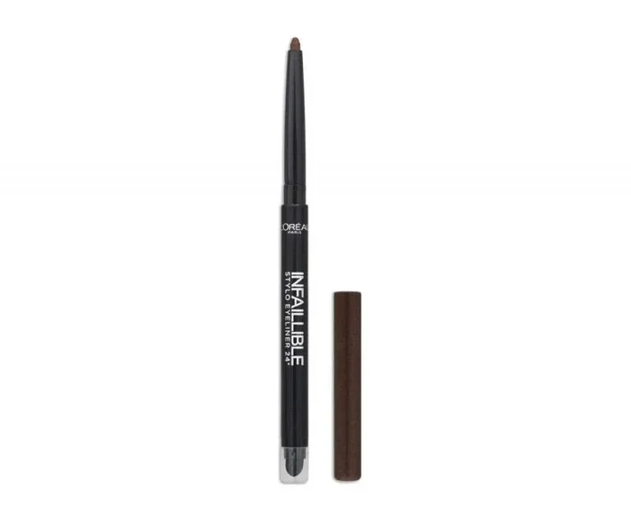 L’Oréal Paris Infaillible 300 Chocolate Addiction – Delineador de ojos con textura especialmente cremosa y aplicador integrado, color intenso y resistente al agua, duración de 16 horas, 1 unidad (1 x