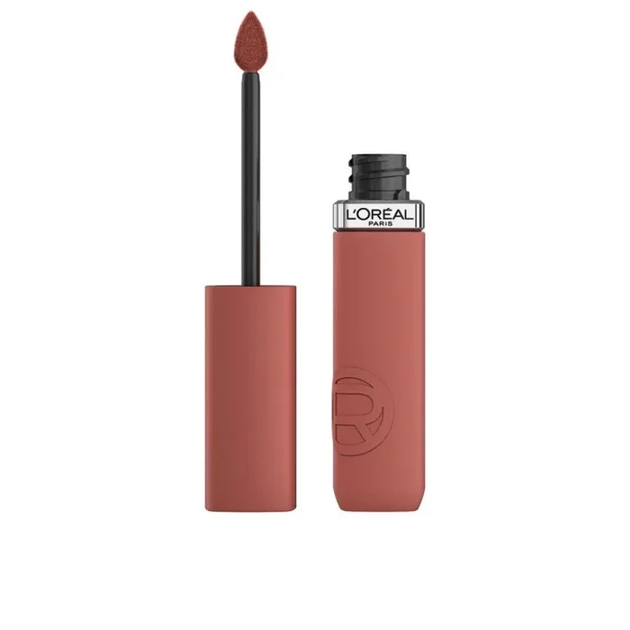 L’Oréal Paris Pintalabios Líquido, Color Intenso, Fórmula Mate de Larga Duración, con Ácido Hialurónico, Infaillible Matte Resistance, Tono Worth It Medium