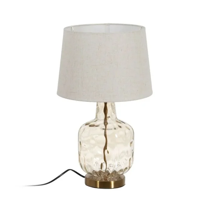 Lámpara de mesa crema dorado cristal hierro 40 w 30 x 30 x 51 cm