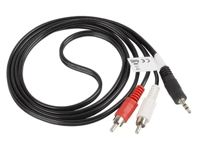 LANBERG CABLE ESTEREO CA-MJRC-10CC-0015-BK JACK 3.5MM A 2X RCA,1.5 METROS