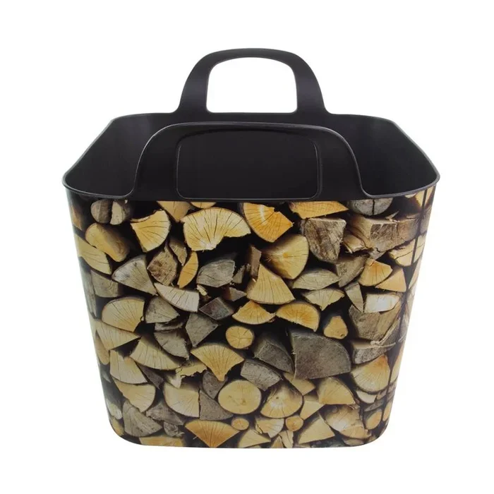 LAOSEP Cesta Flexible LEÑA Mod. Troncos. Dimensiones: 40x40x31cm. Plástico, Multicolor
