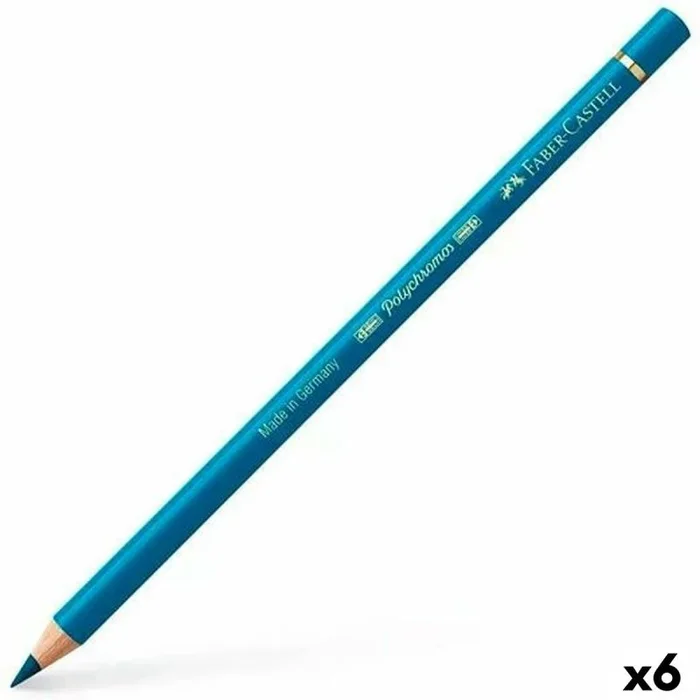 Lápices de colores faber-castell polychromos turquesa azul cobalto 6 piezas